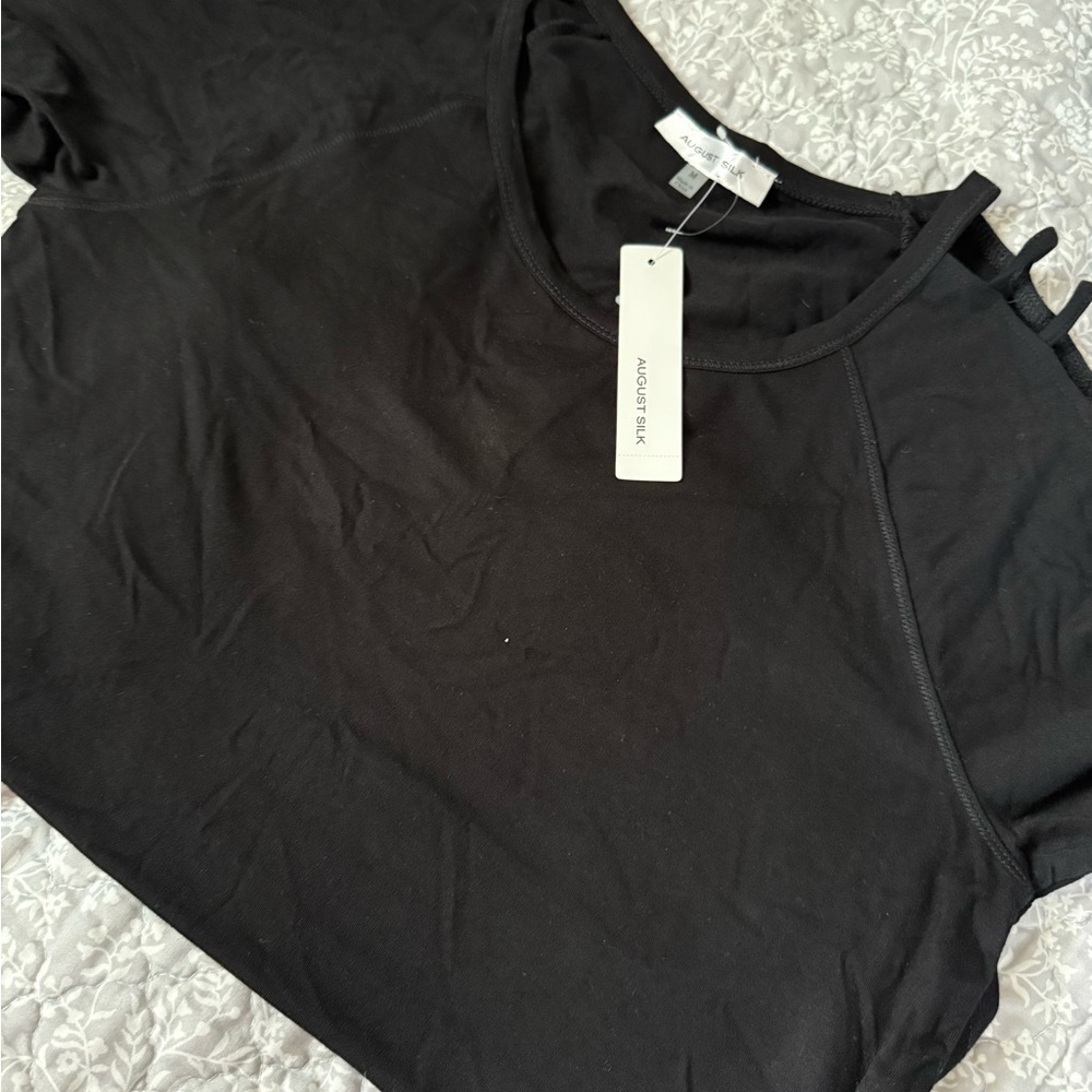 august silk Black Women’s Short Sleeve Tank Top